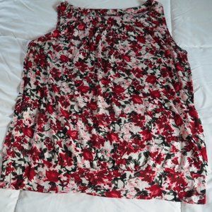 Loft medium flower sleeveless top